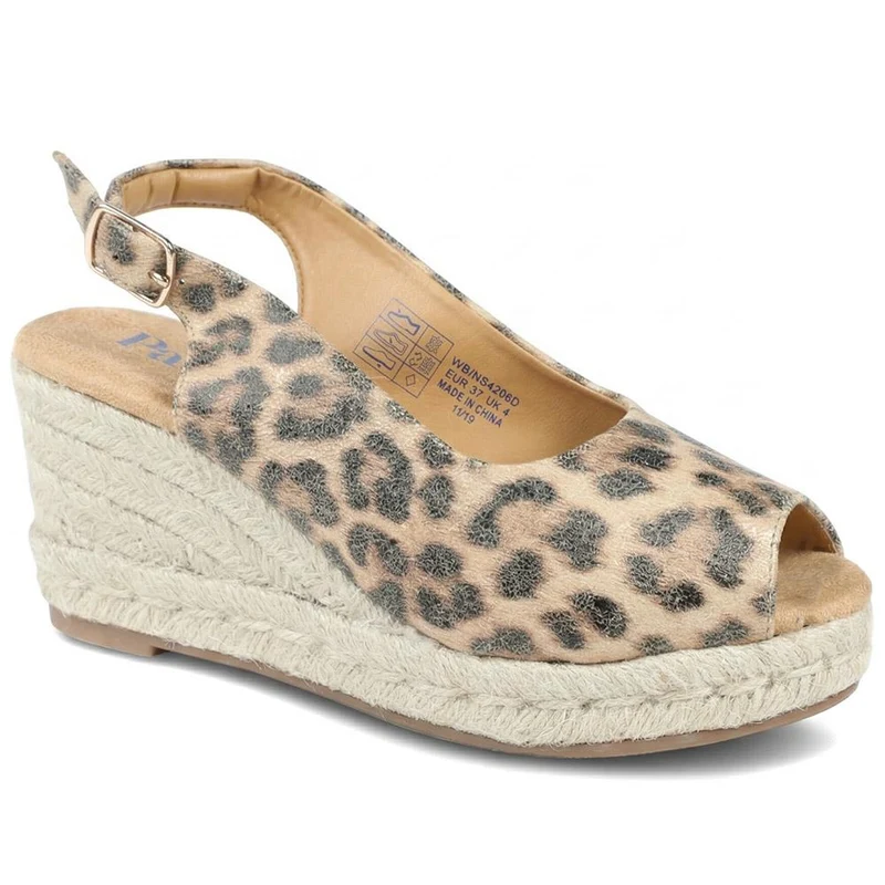 Peep Toe Wedged Slingback Espadrilles - WBINS43080 / 329 263