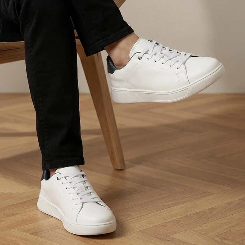 Salvino Leather Lace Up Trainers - SALVINO / 330 215 - White Leather
