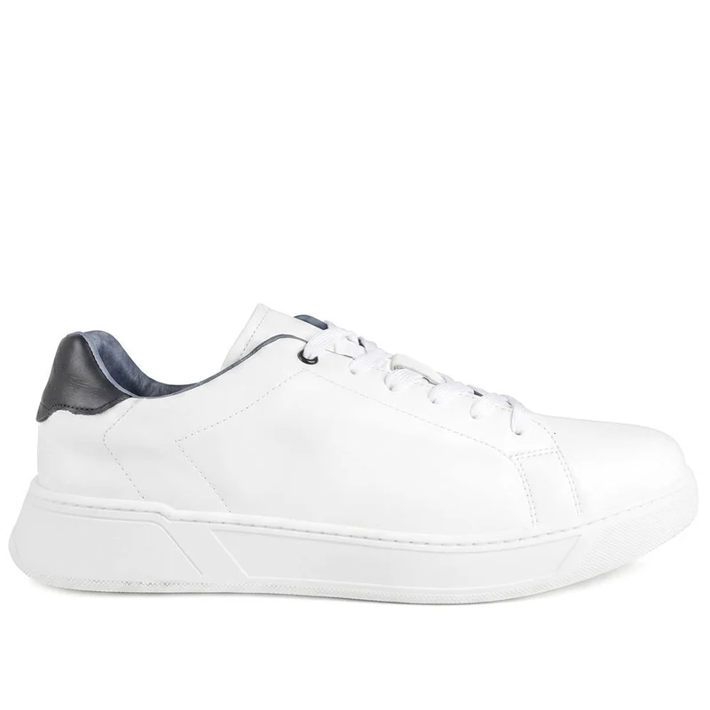 Salvino Leather Lace Up Trainers - SALVINO / 330 215 - White Leather