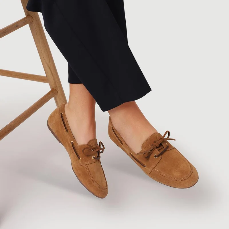 Perissa Leather Loafers - PERISSA / 328 377 - Tan Suede