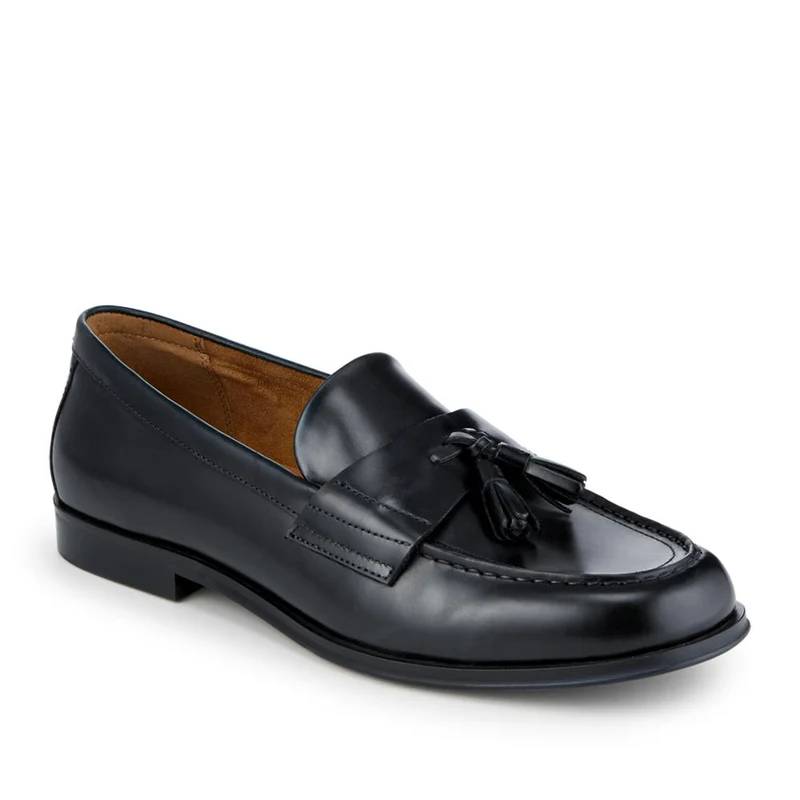 Rayleigh Leather Slip On Loafers - RAYLEIGH / 328 622 - Black Polished