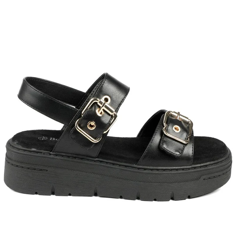 Bellissimo Adjustable Buckled Platform Sandals - BELWOIL43016 / 329 249 - Black