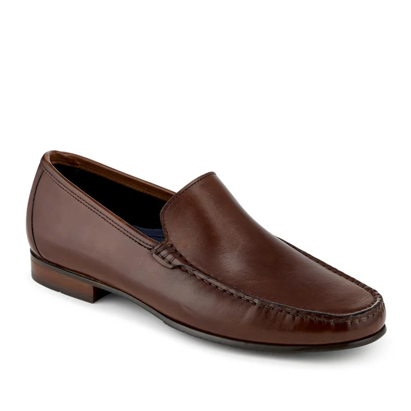 Quint Casual Leather Slip-On Loafers - QUINT / 328 633 - Chestnut