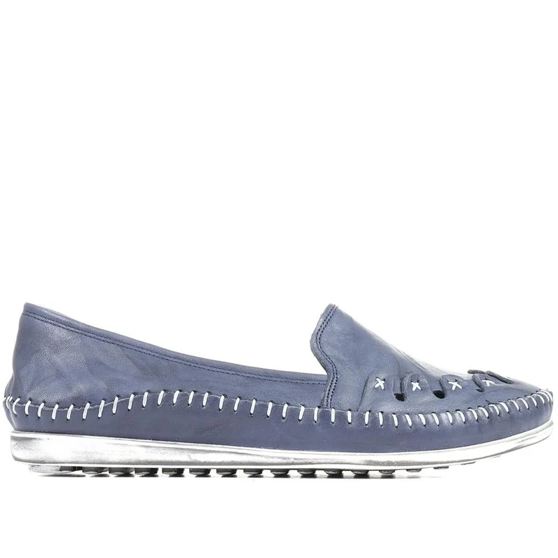 Leather Slip-On Pumps - GOKH29000 / 316 901 - Navy
