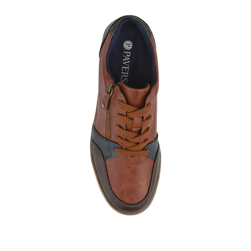 Zip & Lace Multi-Tone Trainers - WBINS42023 / 327 852 - Tan Multi