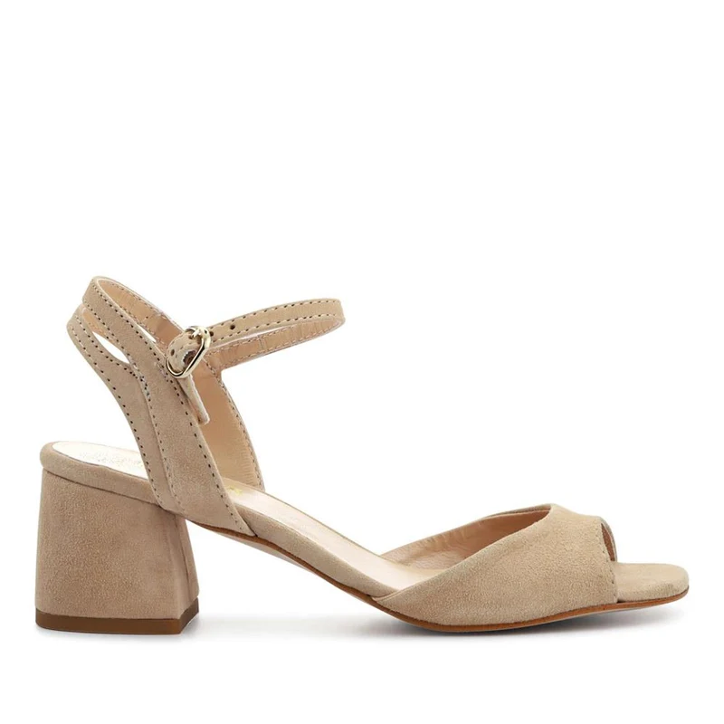 Ymilia Tall Leather Court Shoes - YMILIA / 327 350 - Beige Suede