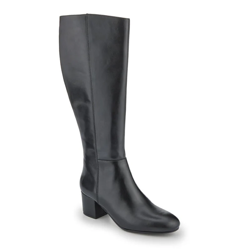 LouLou1 Extra Slim Calf Fit Leather Long Boots - LOULOU1XS / 328 287 - Black Leather