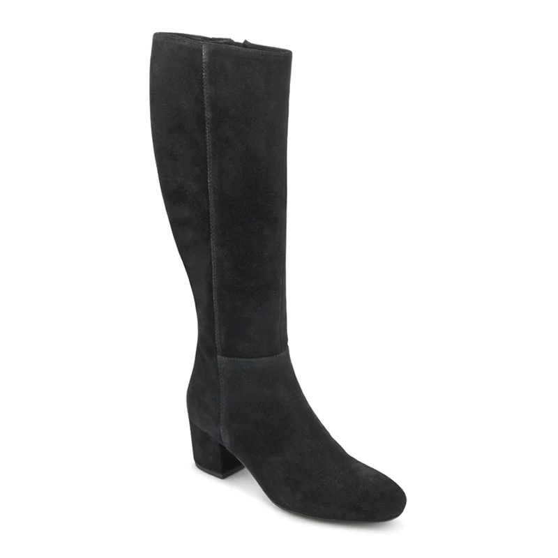 LouLou1 Slim Calf-Fit Long Boots - LOULOU1S / 328 288 - Black Suede