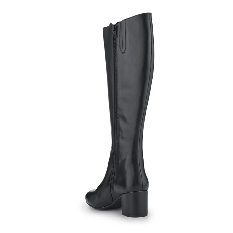 LouLou1 Extra Slim Calf Fit Leather Long Boots - LOULOU1XS / 328 287 - Black Leather