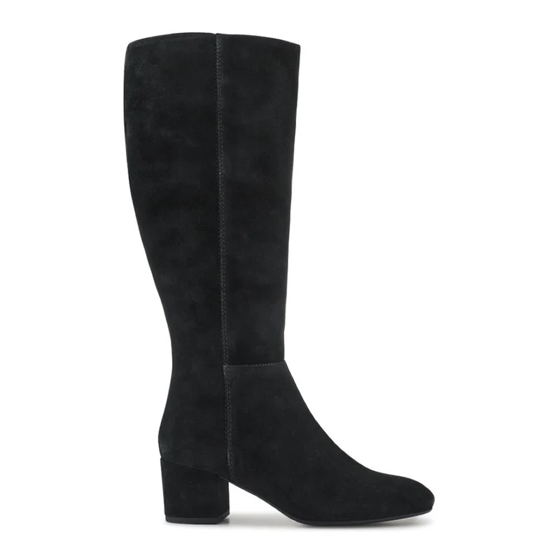 LouLou1 Medium Calf-Fit Long Boots - LOULOU1M / 328 291 - Black Suede