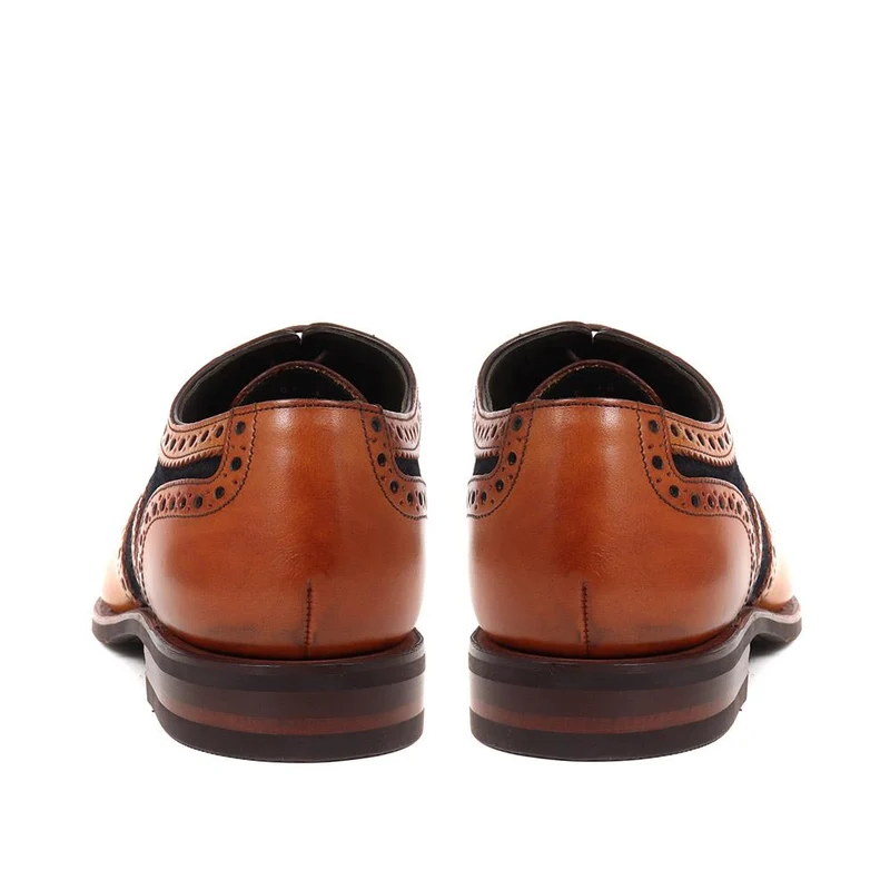 Kerridge Wide Fit Leather Oxford Brogues - LOA29507 / 316 966 - Tan-Navy