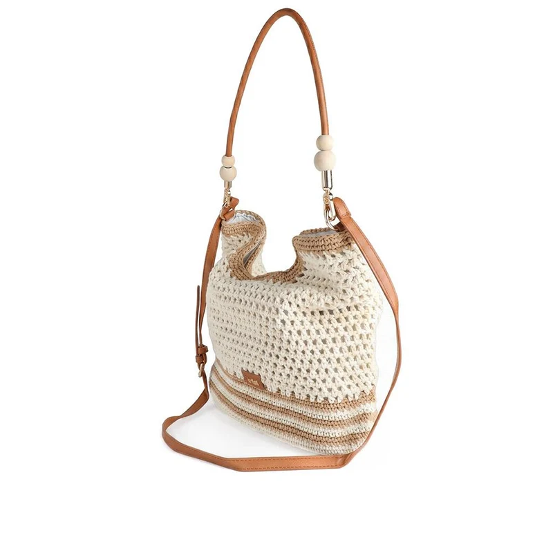 XTI Clip Close Knitted Handbag - XTI44003 / 330 467 - Camel