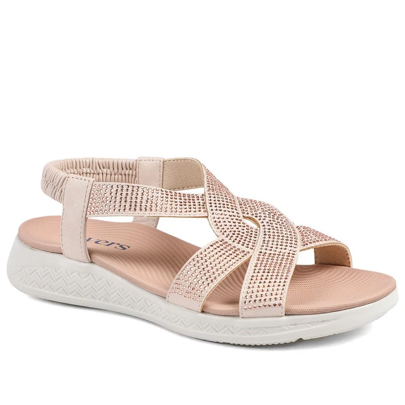 Stretch Fit Embellished Daily Sandals - BAIZH43043 / 329 308