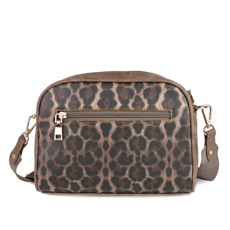 Adjustable Strap Multi Pocket Crossbody Bag - RIM44002 / 329 882 - Brown Leopard