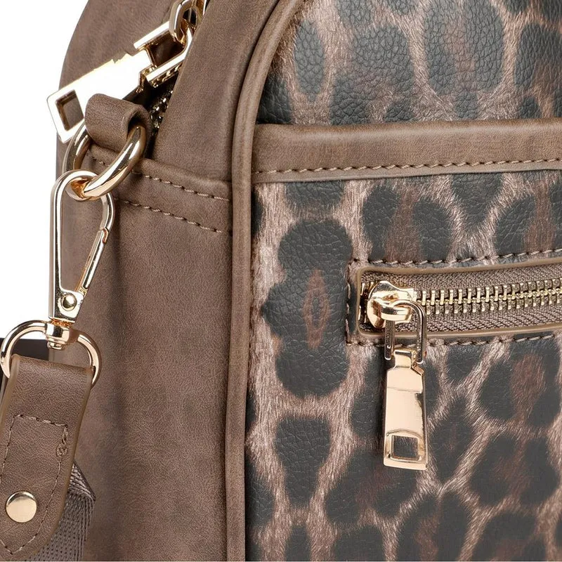 Adjustable Strap Multi Pocket Crossbody Bag - RIM44002 / 329 882 - Brown Leopard