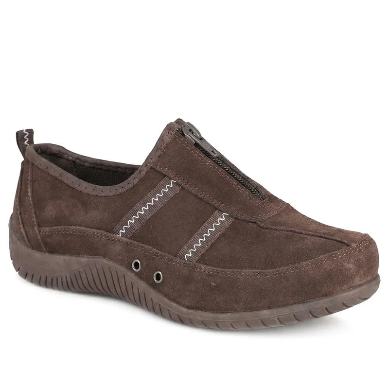 Memory Foam Leather Slip On Trainers - BRK43049 / 329 380