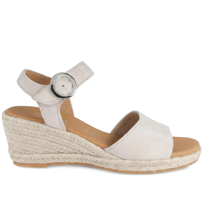 Gabor Wedge Heel Buckle Fasten Espadrilles - GABC43511 / 330 409 - Beige
