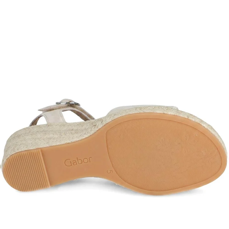 Gabor Wedge Heel Buckle Fasten Espadrilles - GABC43511 / 330 409 - Beige