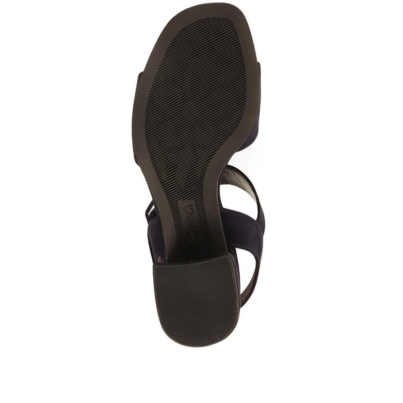 Suede Mid-High Block Heels - GAB35531 / 322 035 - Navy Suede