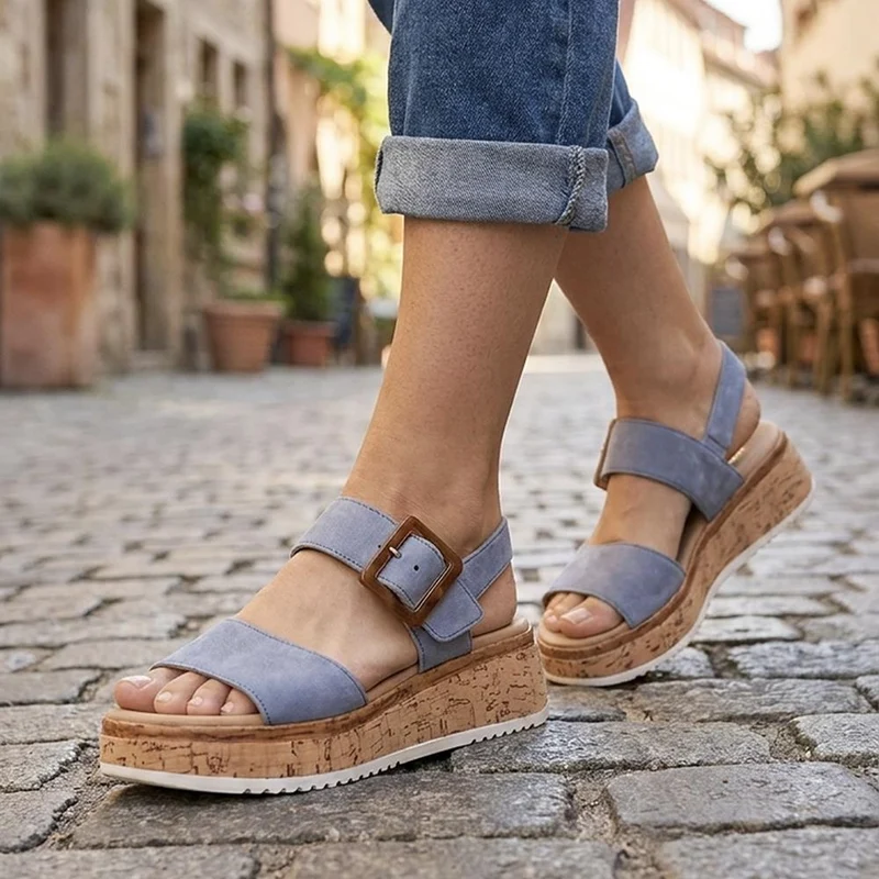 Gabor Leather Adjustable Fasten Sandals - GABC43517 / 330 456 - Blue