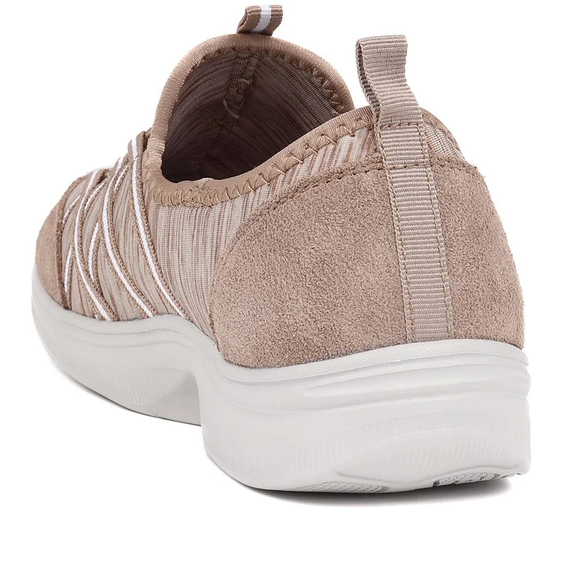 Extra Wide Bungee Lace Trainers - BIYANKA / 325 098 - Taupe Multi