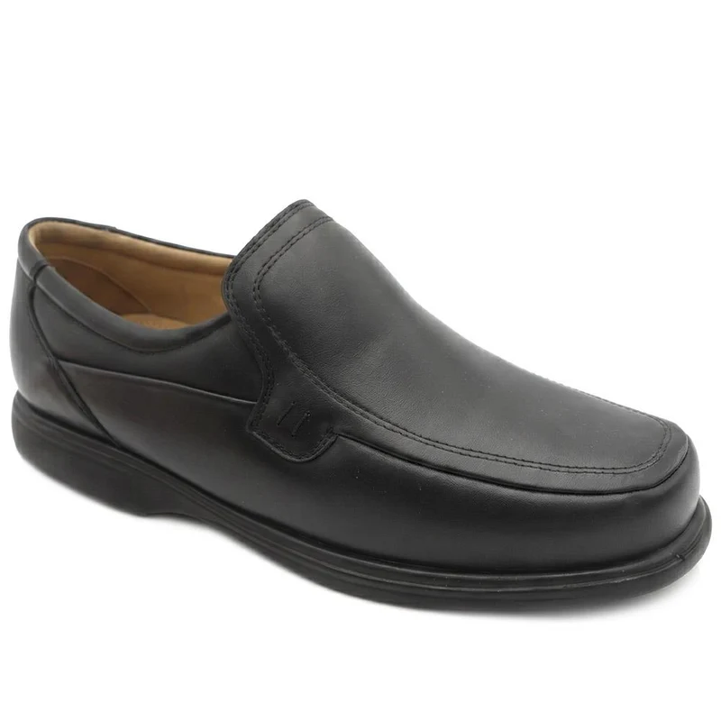 Wide Fit Smart Leather Slip On Shoes - MOEN43009 / 329 582