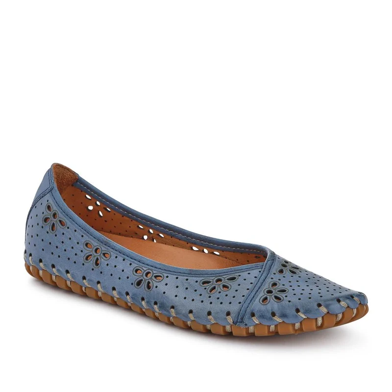 Leather Cushioned Pumps - KARY41003 / 327 469 - Denim