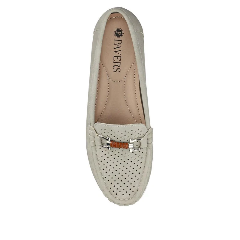 Breathable Buckle Detailed Moccasins - BAIZH41039 / 327 317 - Grey