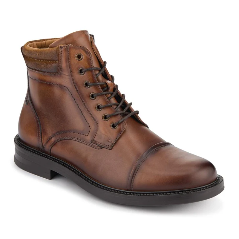 Eugene Leather Lace-Up Boots With Padded Cuff - EUGENE / 328 502