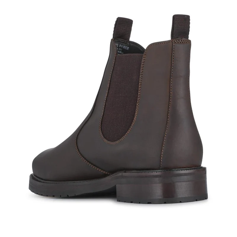 Emile Wide Fit Leather Slip-On Boots - EMILE / 327 902 - Dark Brown