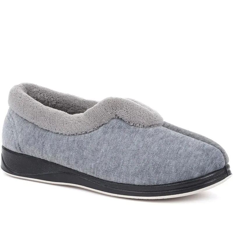 Wide Fit Cosy Antibacterial Full Slippers - QING32013 / 319 075