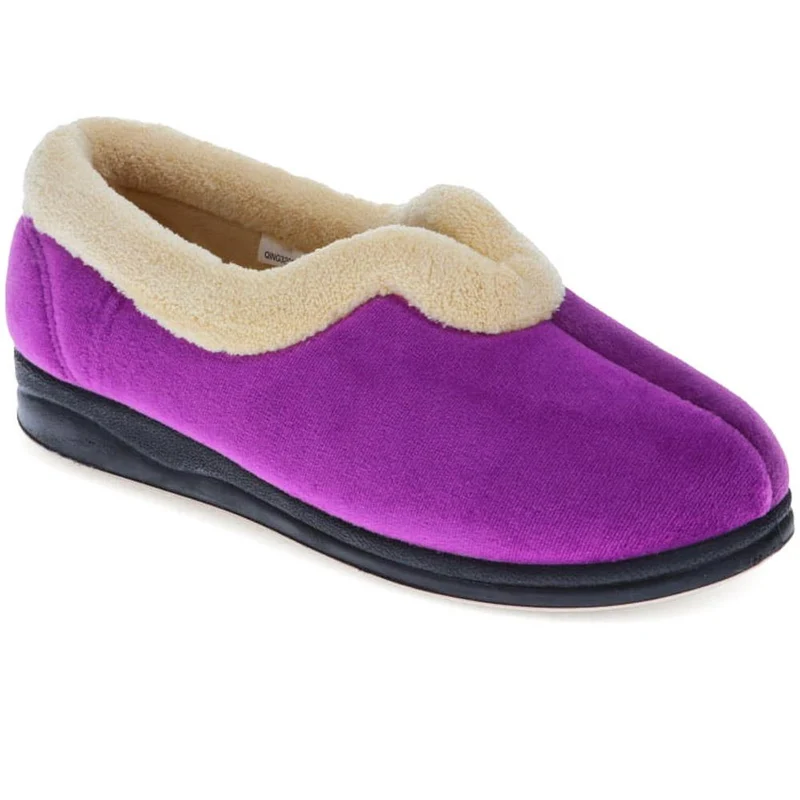 Wide Fit Cosy Antibacterial Full Slippers - QING32013 / 319 075
