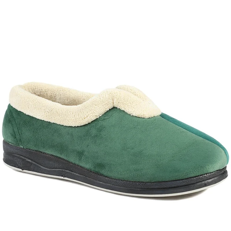 Wide Fit Cosy Antibacterial Full Slippers - QING32013 / 319 075