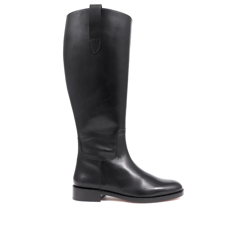 Emelia Large Calf Fit Leather Boots - EMELIAL / 326 211 - Black