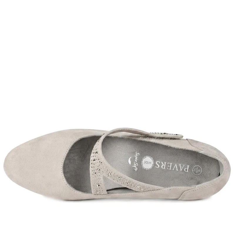 Wide fit Cone Heeled Mary Janes - PLAN40030 / 326 845 - Stone