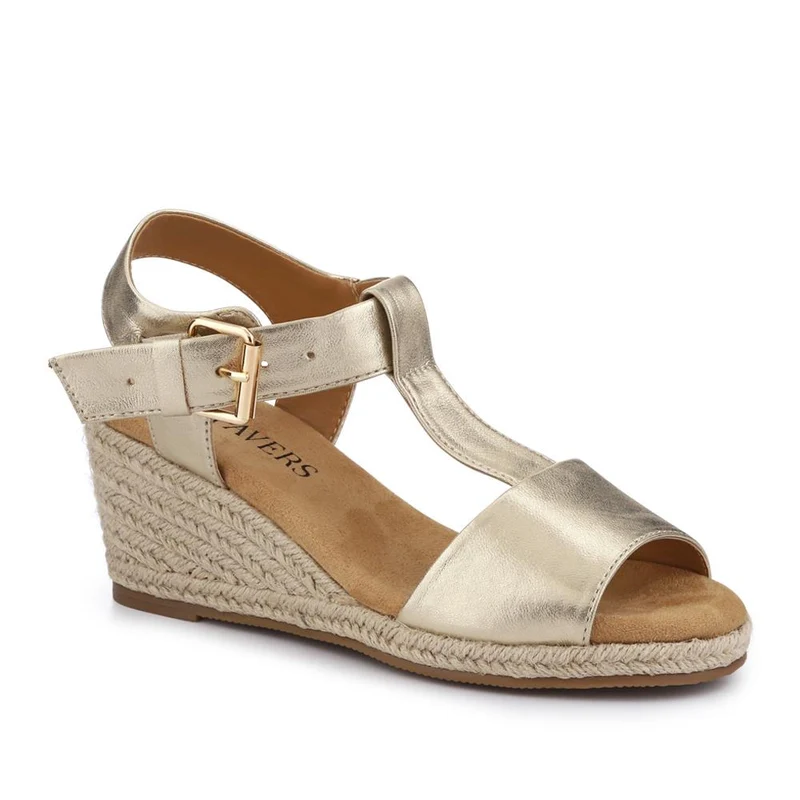 Casual Buckled Espadrilles - WBINS41058 / 327 258 - Gold