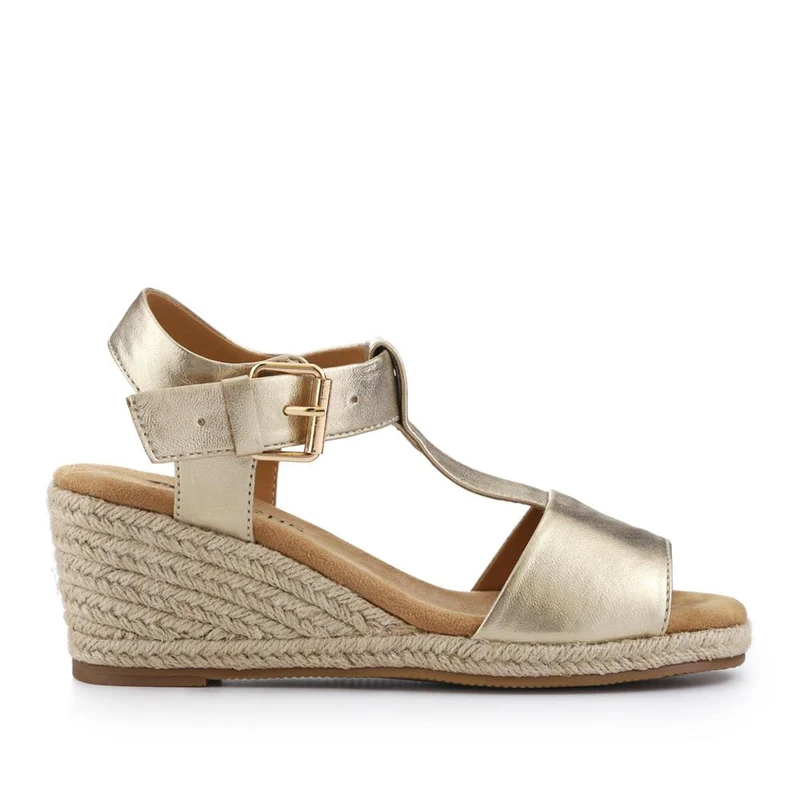Casual Buckled Espadrilles - WBINS41058 / 327 258 - Gold