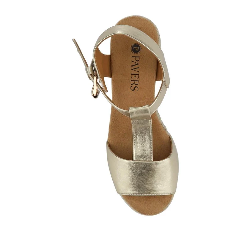 Casual Buckled Espadrilles - WBINS41058 / 327 258 - Gold