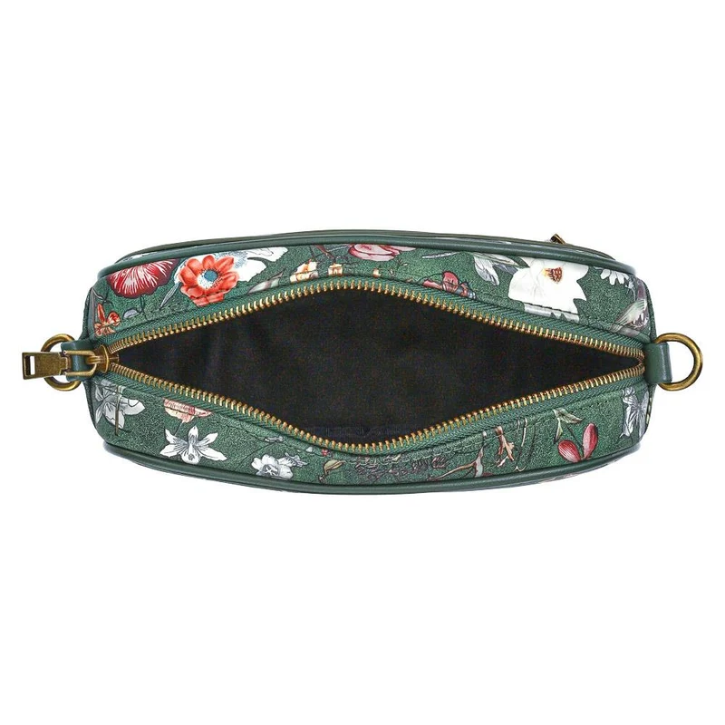 Zip Up Shoulder Bag - RIM38003 / 324 471 - Green Floral