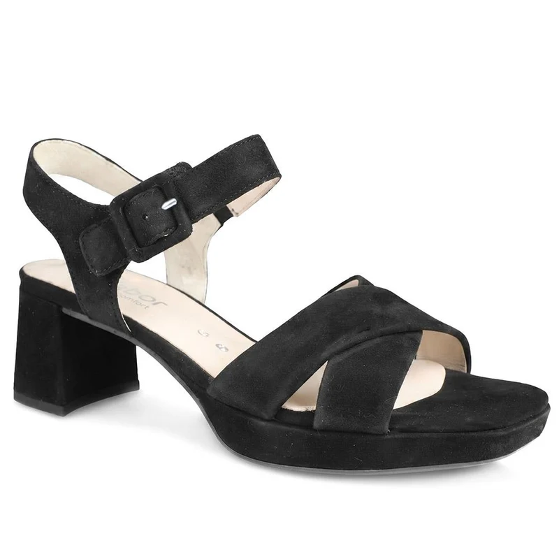 Gabor Wide Fit Block Heel Sandals - GABC43500 / 330 399 - Black