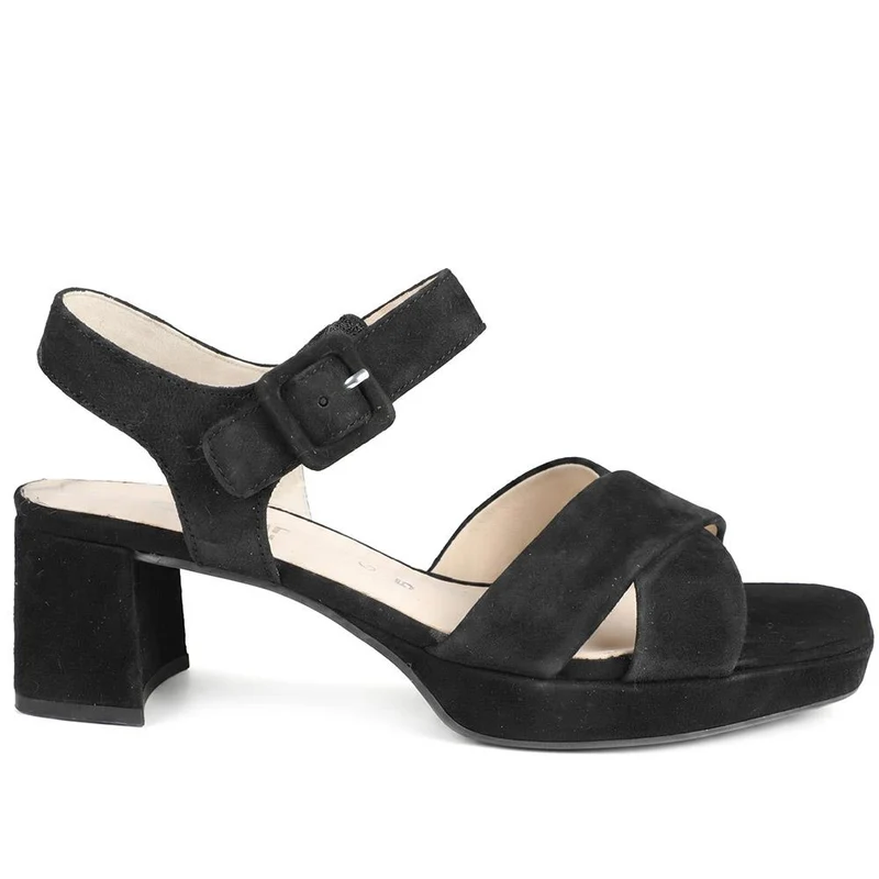 Gabor Wide Fit Block Heel Sandals - GABC43500 / 330 399 - Black