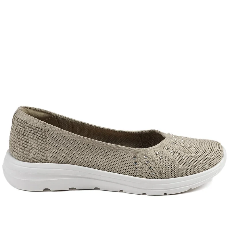 Wide Fit Memory Foam Sporty Pumps - BRK43008 / 328 977 - Taupe