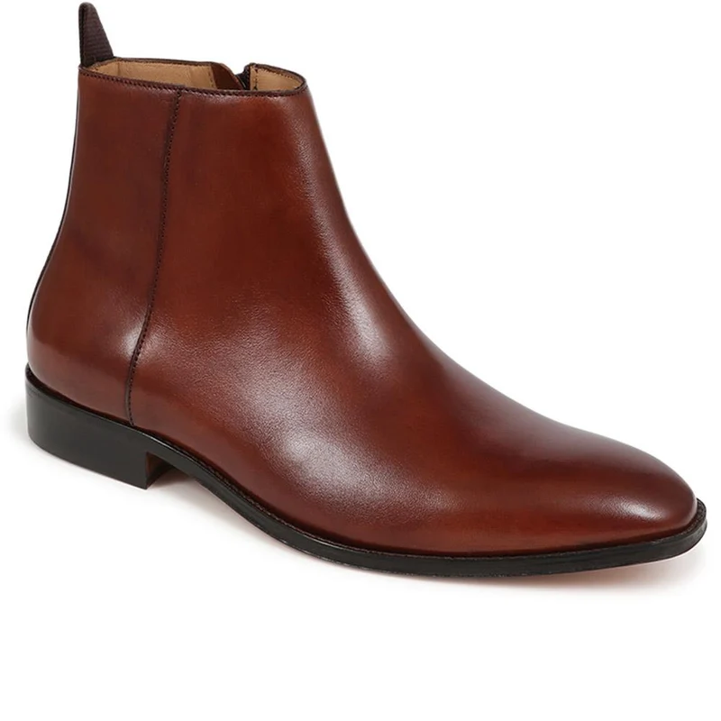 Flaxen Leather Ankle Boots - FLAXEN / 325 744