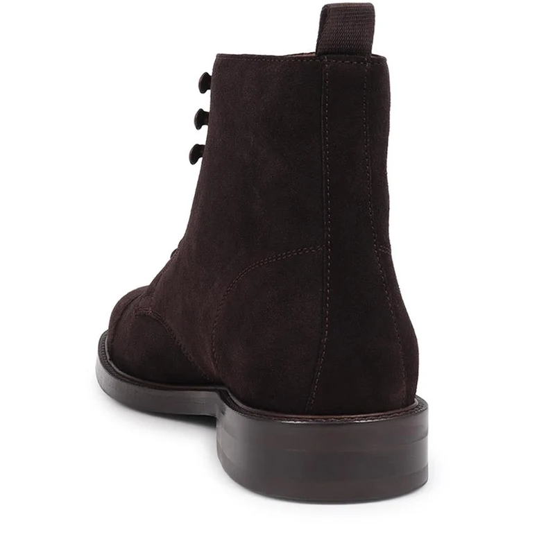 Finch Leather Lace-Up Boots - FINCH / 325 742 - Dark Brown Suede