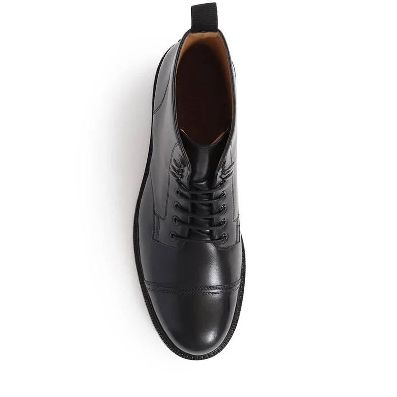 Finch Leather Lace-Up Boots - FINCH / 325 742 - Black