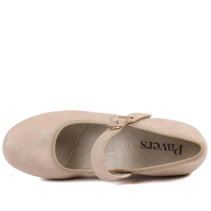 Grippy Adjustable Fasten Mary Janes - WOIL43001 / 328 882 - Beige