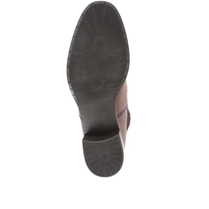 Doria Heeled Leather Chelsea Boots - DORIA / 322 365 - Tan