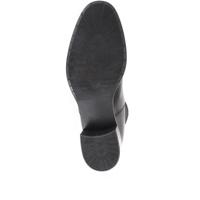 Doria Heeled Leather Chelsea Boots - DORIA / 322 365 - Black