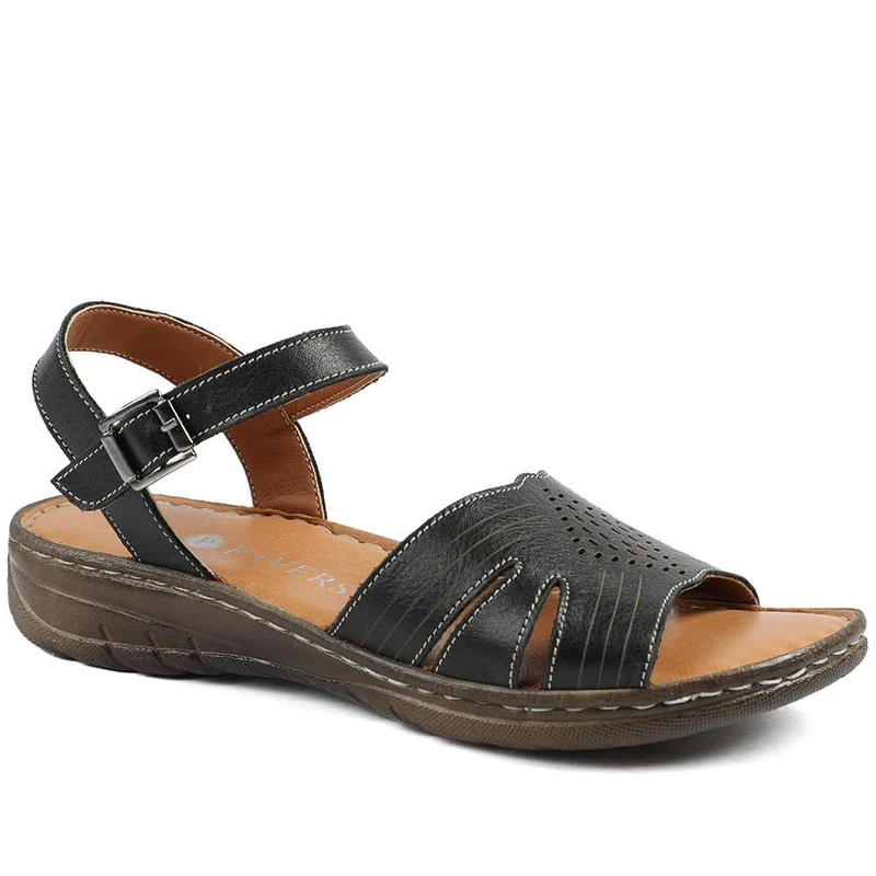 Leather Buckle Fasten Casual Sandals - LUCK43005 / 329 417