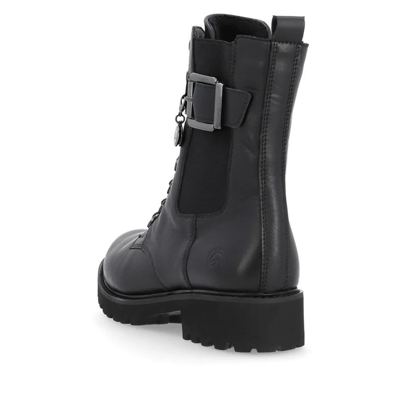 Remonte Damen-Stiefelette „Elle“ aus mit Fleece gefüttertem Leder – Schwarz